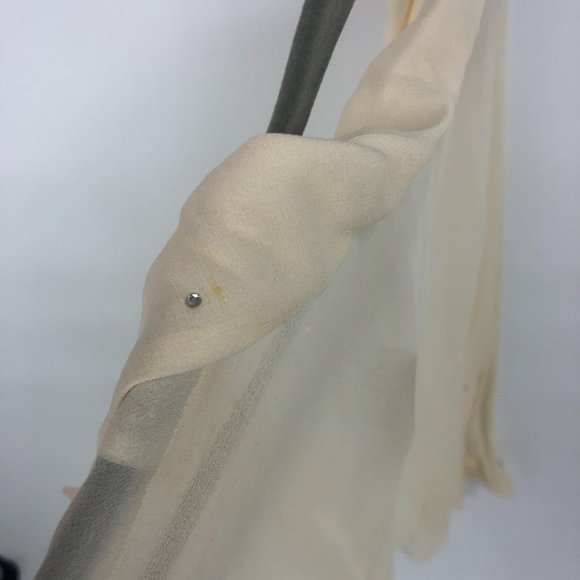 *flaw* NWT  100% silk top Blouse Rhinestone Large - Picture 6 of 8